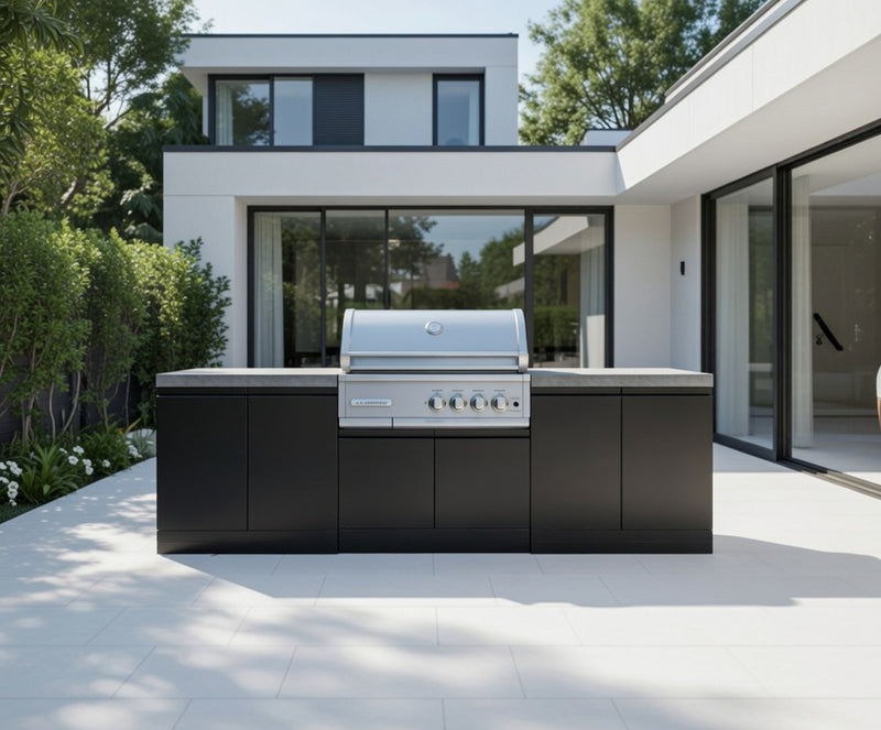 GrandPro Outdoor Kitchen with CrossRay 4 Burner BBQ, - 2.8m