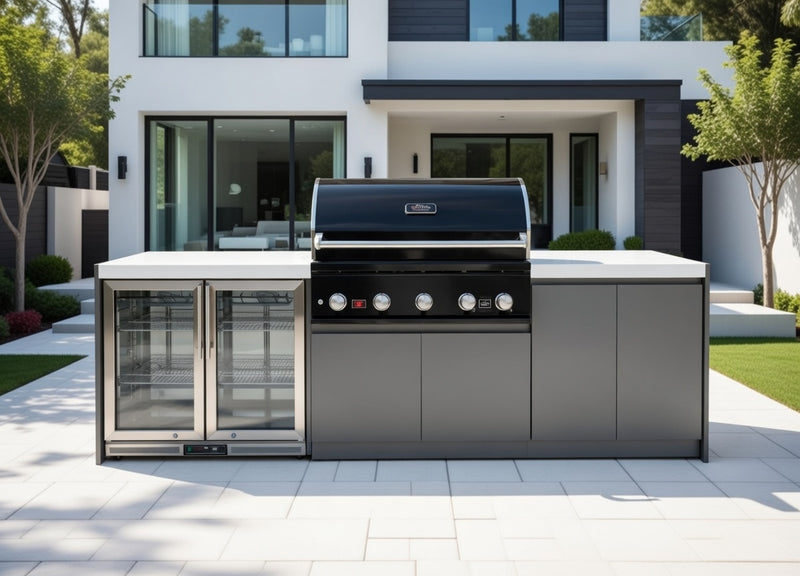 Whistler Fairford Black Outdoor Kitchen with Burford 5-Burner BBQ | 2.9M