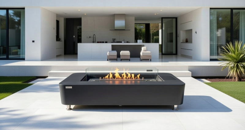 Sydney Ethanol Fire Table plus Wind Screen and Weather cover