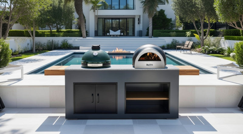 Grillandia Outdoor Kitchen Pizza Oven and Big Green Egg | 2M