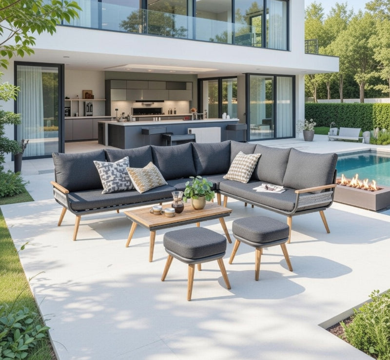 Kimora Corner Lounge Set Grey