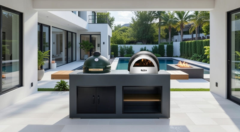 Grillandia Outdoor Kitchen Pizza Oven and Big Green Egg | 2M