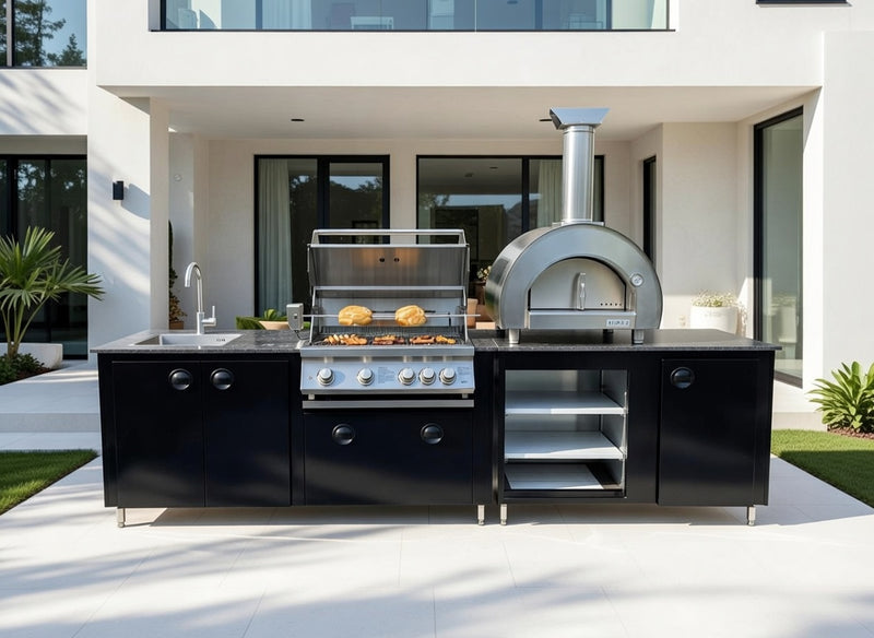 Outdoor kitchen Whistler Burford 4 BBQ & Piccolo Pizza oven