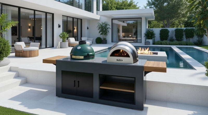 Grillandia Outdoor Kitchen Pizza Oven and Big Green Egg | 2M