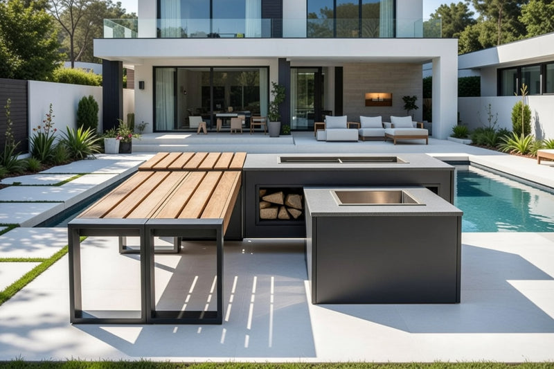 Grillandia Porterhouse 2 grill benches, Openable seating/storage