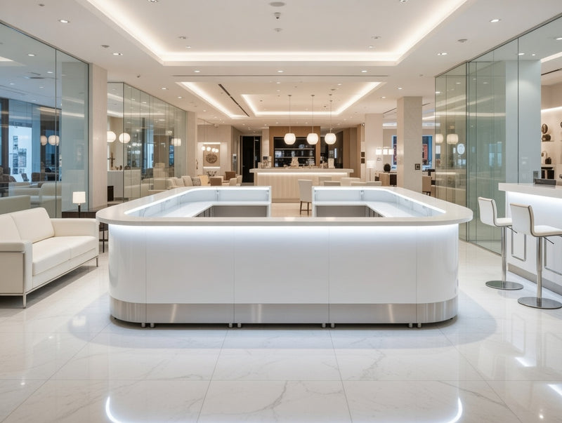 Front Reception Counter For Pub, Hotel, Hospital, Iluminated / Counter LED - Complete Set 10