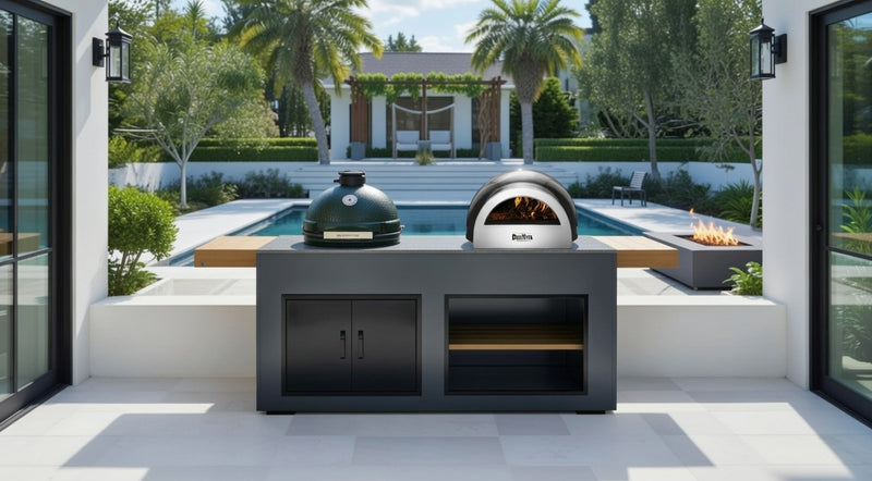 Grillandia Outdoor Kitchen Pizza Oven and Big Green Egg | 2M
