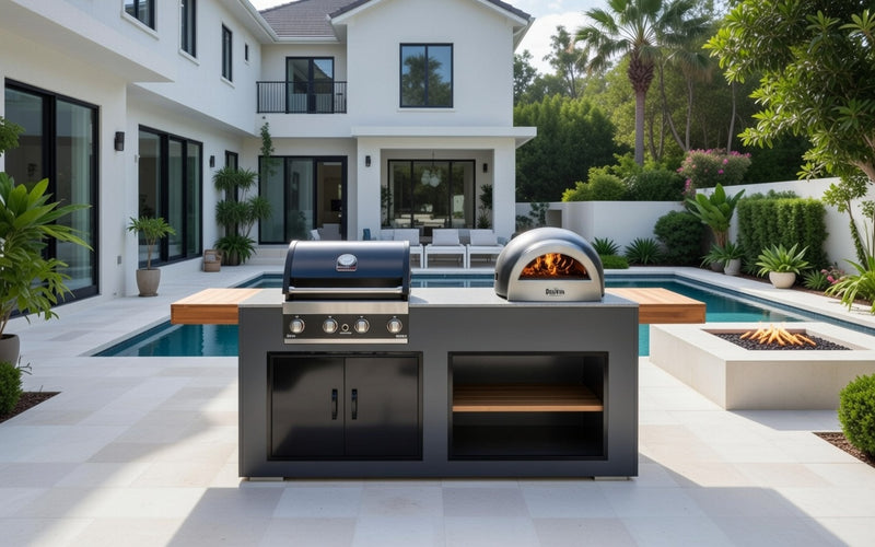 Grillandia Outdoor kitchen GrandPro 4 Burner and Delivita Pizza Oven | 2M