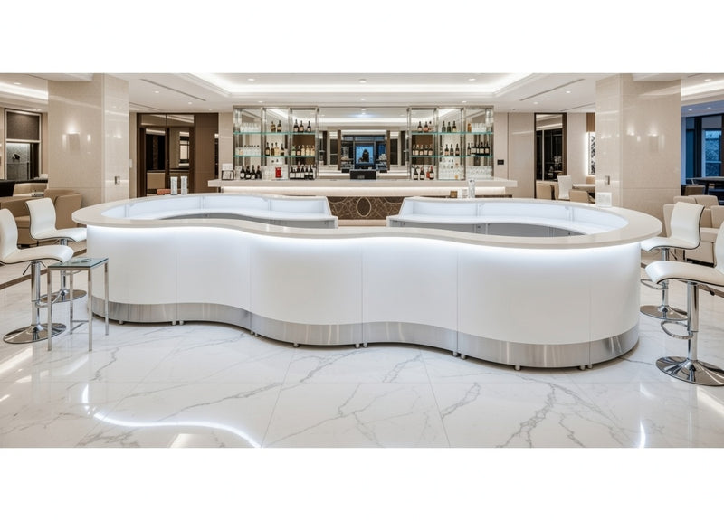 Front Reception Counter For Pub, Hotel, Hospital, Iluminated / Counter LED - Complete Set 12