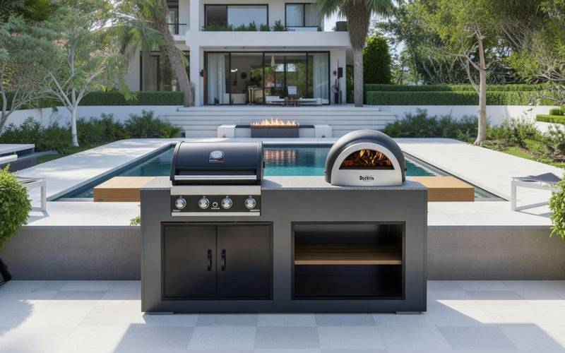 Grillandia Outdoor kitchen GrandPro 4 Burner and Delivita Pizza Oven | 2M