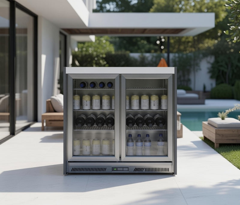 Whistler Fairford Grey Double Door Fridge 94cm