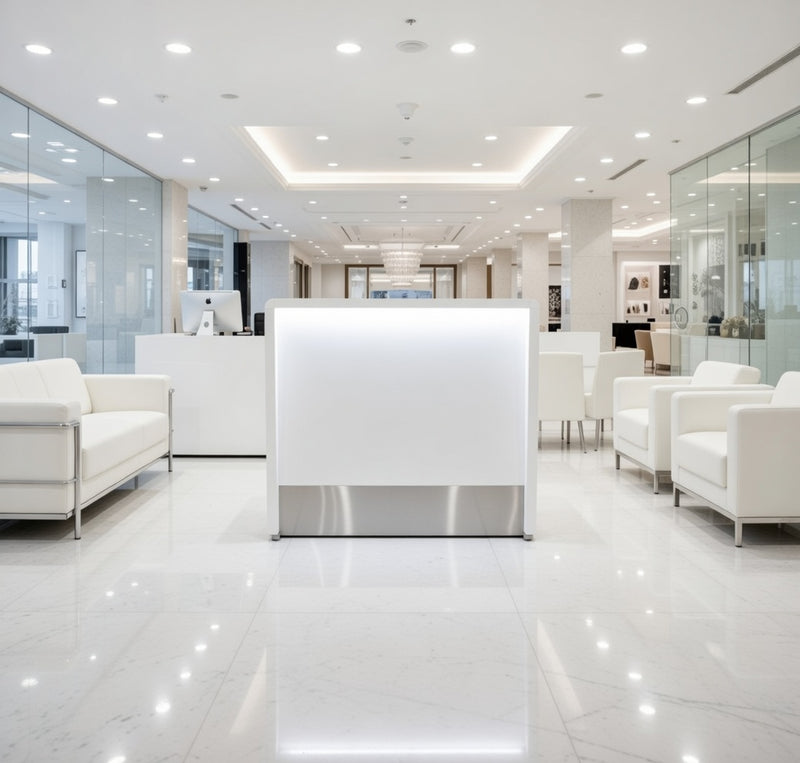 Front Reception Counter For Pub, Hotel, Hospital, Iluminated / Counter LED - Complete Set 1 + Sink