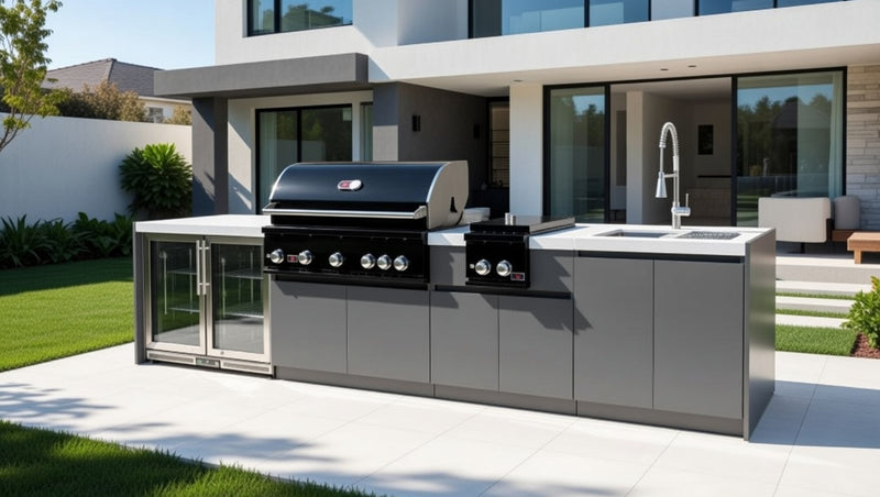 Whistler Fairford Outdoor Kitchen with Burford 5-Burner BBQ and side burner | 3.6M Full-Length