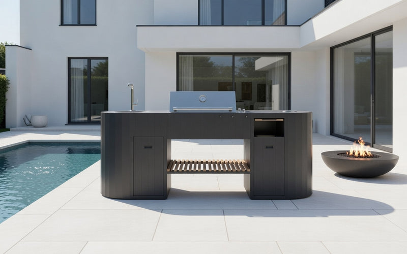 OVO Outdoor kitchens Paired with 3 Burner Gas BBQ, and Sink GL | 2.3M