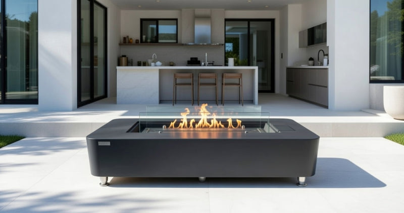 Sydney Ethanol Fire Table plus Wind Screen and Weather cover