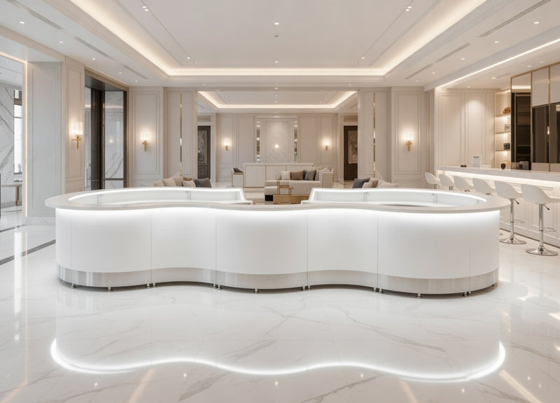 Front Reception Counter For Pub, Hotel, Hospital, Iluminated / Counter LED - Complete Set 12