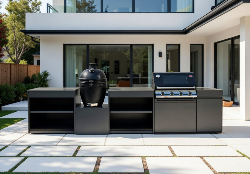 Vision Outdoor Kitchen with Kamado and Barbecue Grill