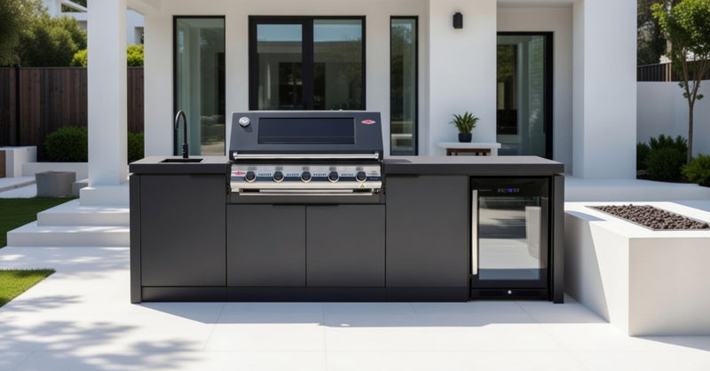 Cabinex Classic Outdoor Kitchen With Signature S3000E 5 Burner BBQ Black | 2.6Meters