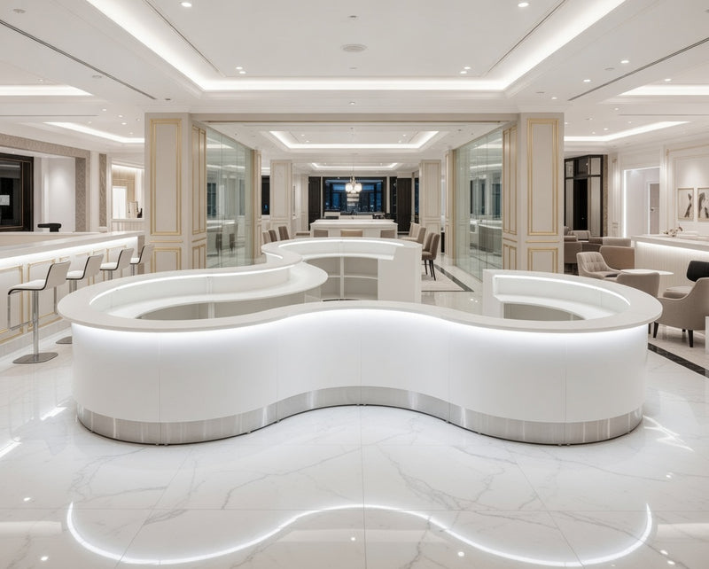 Front Counter Coverage Front Reception Counter For Pub, Hotel, Hospital, Iluminated / Counter ...
