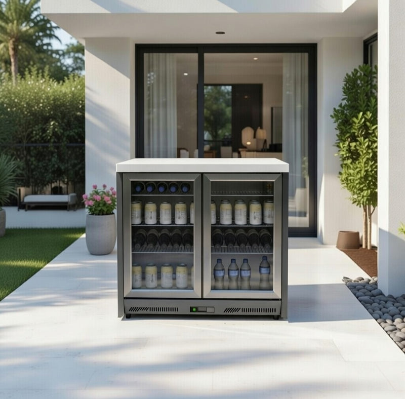 Whistler Fairford Grey Double Door Fridge 94cm
