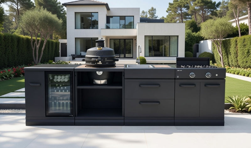 GRLLR Outdoor Kitchen Kamado Fridge and Sink stove| Full length 3.2M