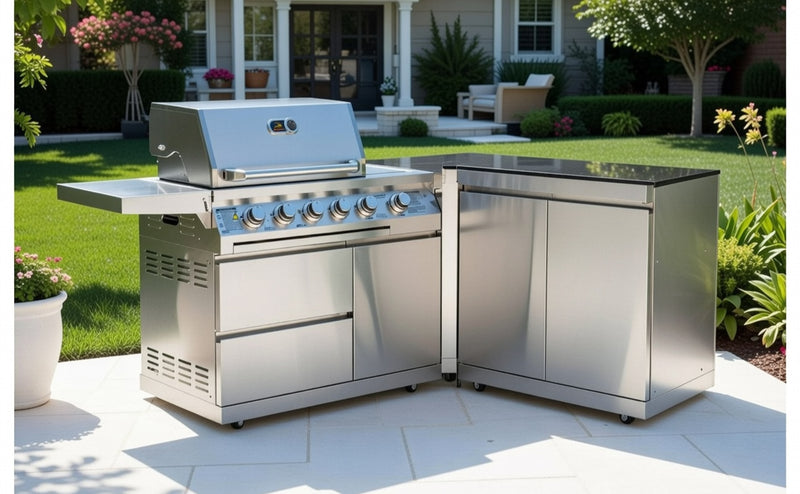 Whistler Outdoor Kitchen 4 Burner BBQ, and Double Door | 1.5 x 2Meters