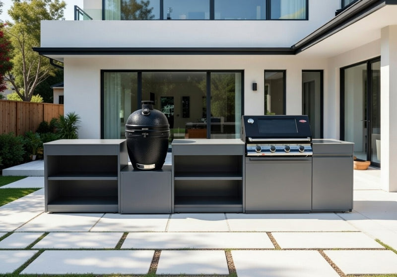 Vision Outdoor Kitchen with Kamado and Barbecue Grill