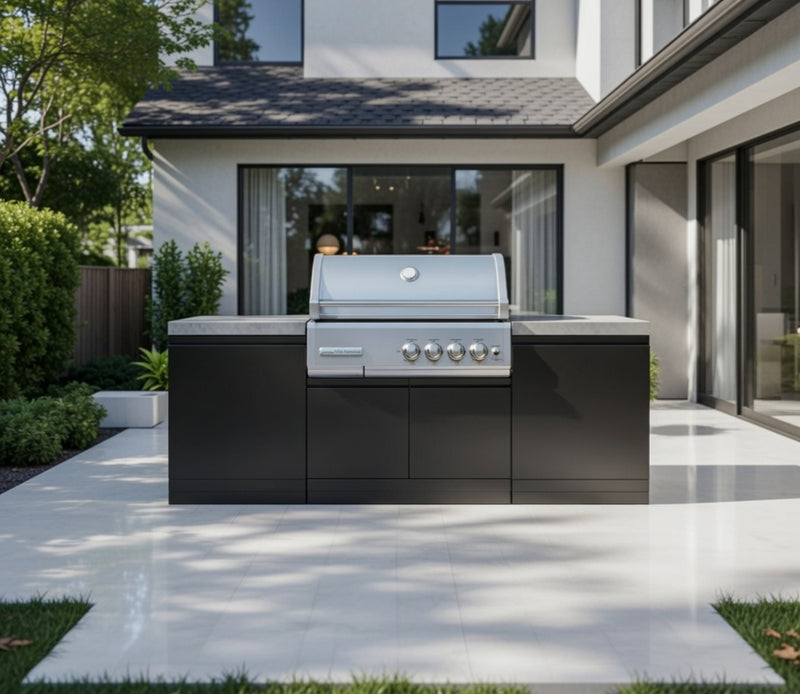 GrandPro Outdoor Kitchen with CrossRay 4 Burner BBQ, - 2.2m