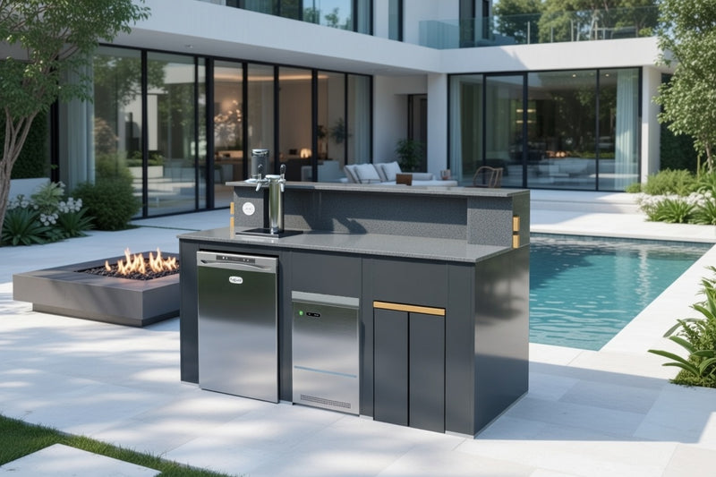 Grillandia Outdoor Bar Entertainment, kegerator, and Ice maker | 2M