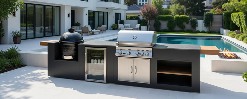 Grillandia Outdoor Kitchen Whistler Burford 4 Burner, and Primo Ceramic Grill - 4m