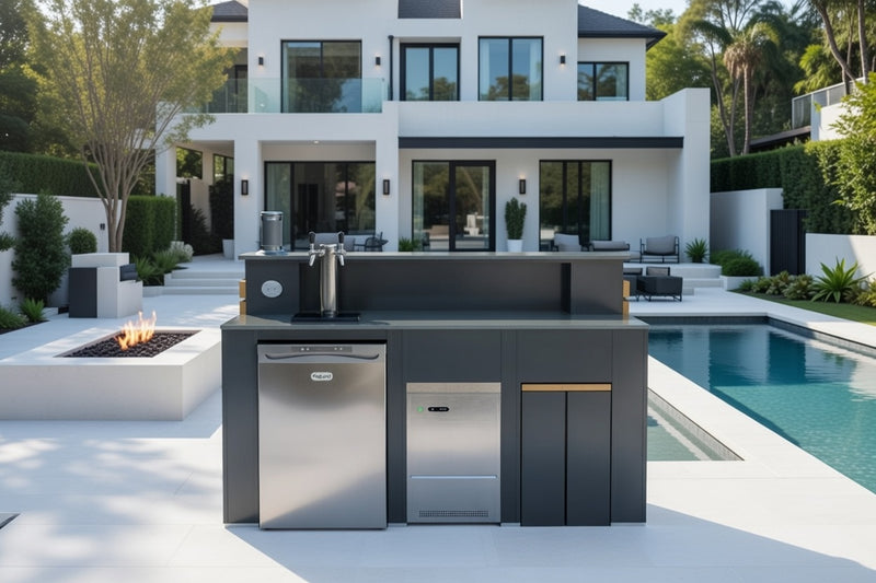 Grillandia Outdoor Bar Entertainment, kegerator, and Ice maker | 2M