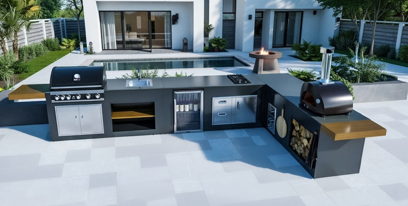 Grillandia Outdoor Kitchen Maxim G5, Alpha Pizza Oven and Weather Cover