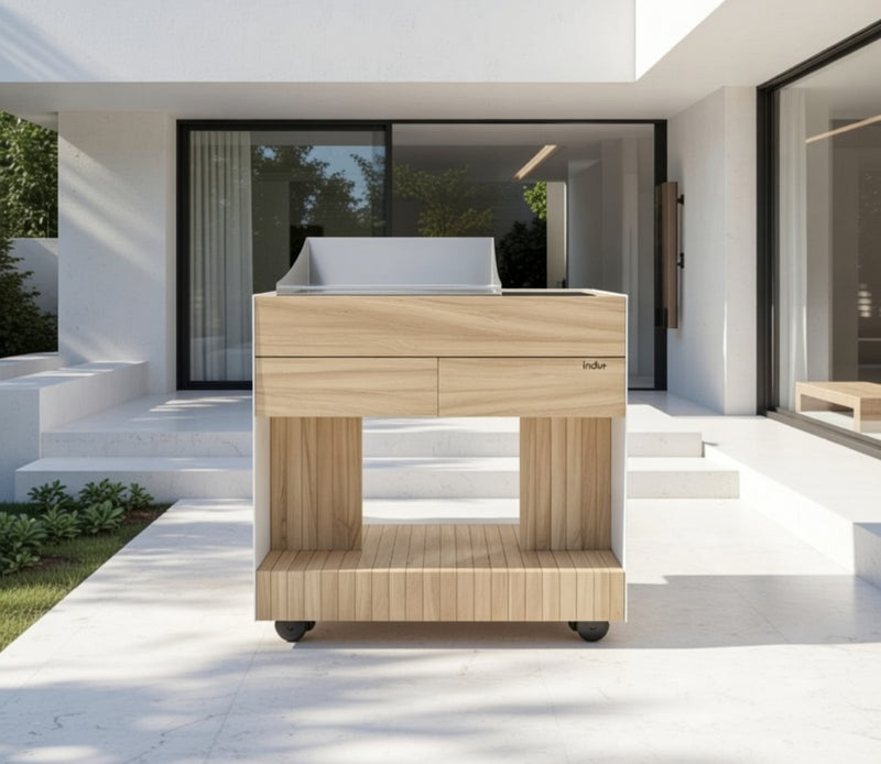 Indu+ Intas Electric BBQ Grill Cart White