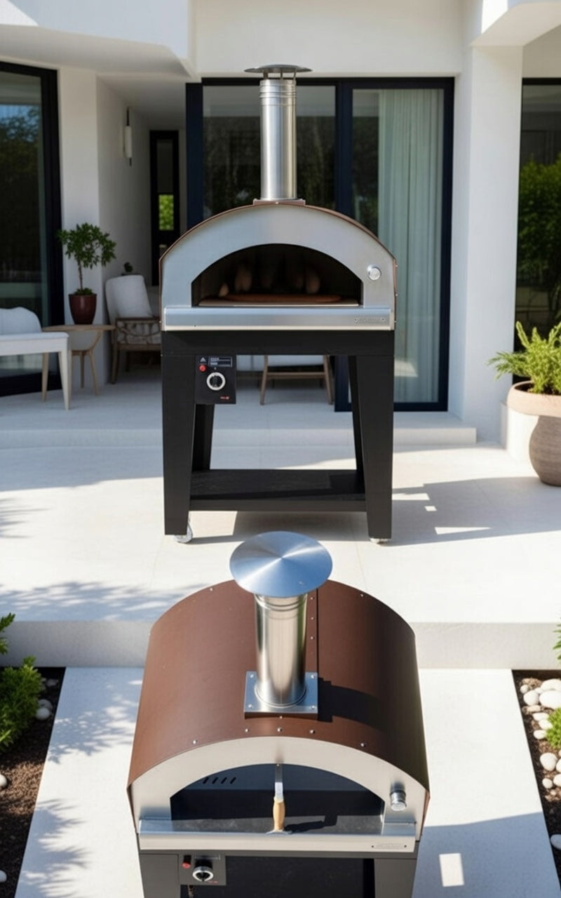 Rossofuoco NONNA LUISA Eu outdoor gas oven 99 x 78cm direct combustion - brown/stainless