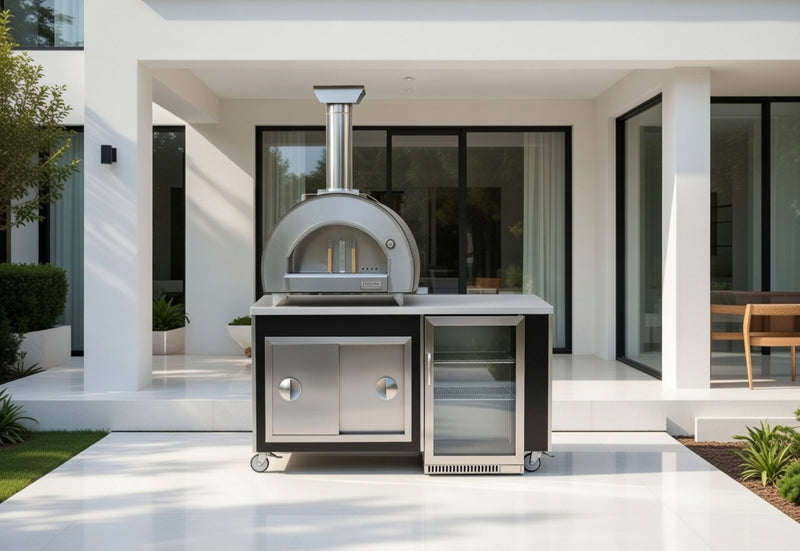 Outdoor Kitchen Piccolo Pizza Oven and Fridge