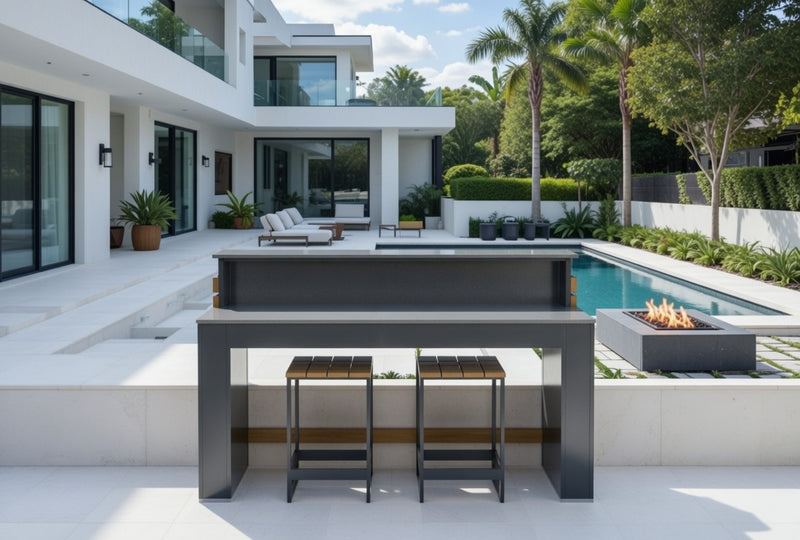 Grillandia Outdoor Bar with a pair of Stools | 2M