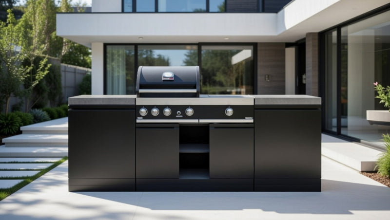 GrandPro Outdoor Kitchen with 3 Burner BBQ, and Side Burner - 2.3m