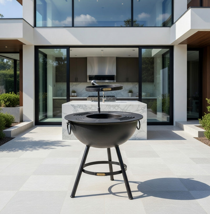 Sizzler Fire Pit with BBQ ring and Swings Arm