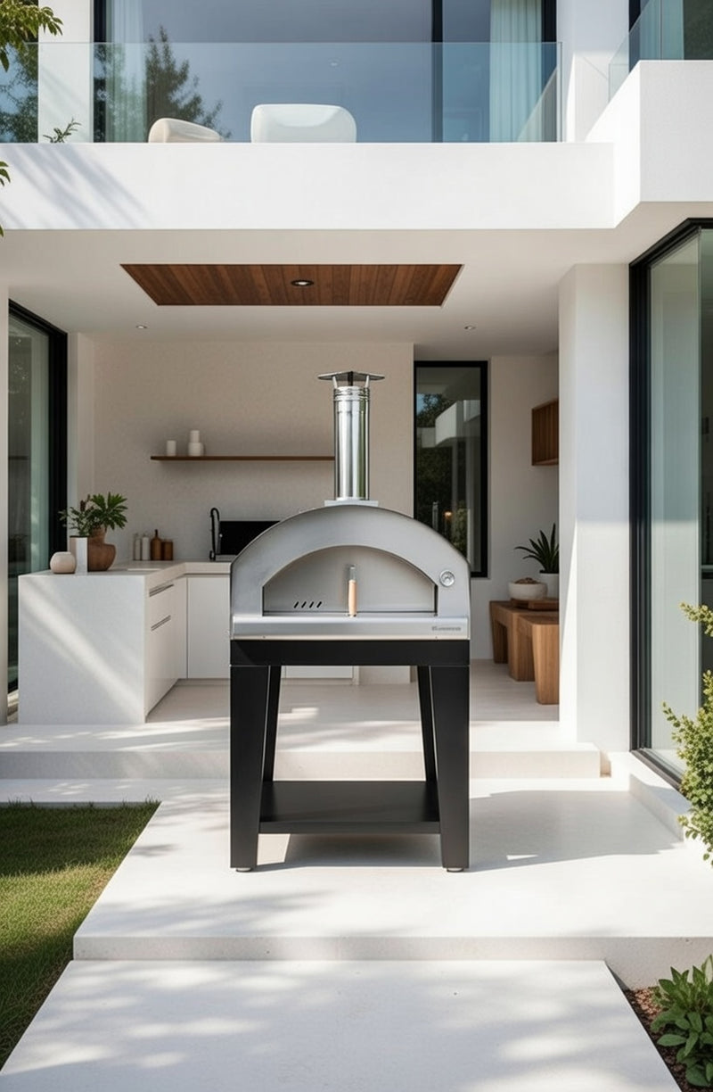 Rossofuoco NONNA LUISA Outdoor Wood-Fired Oven 99 x 78cm - Brown/Stainless