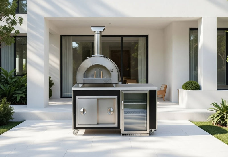 Outdoor Kitchen Piccolo Pizza Oven and Fridge