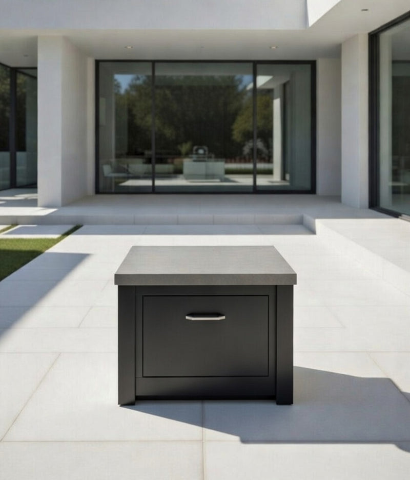 Grandpro by Stoll Aluminum Outdoor Kitchen Graphite Kamado Base with Drawer