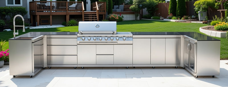 Whistler Outdoor Kitchen 6 Burner BBQ, Sink and Fridge | Malmesbury | 1.5 x 5Meter x 1.5Meters