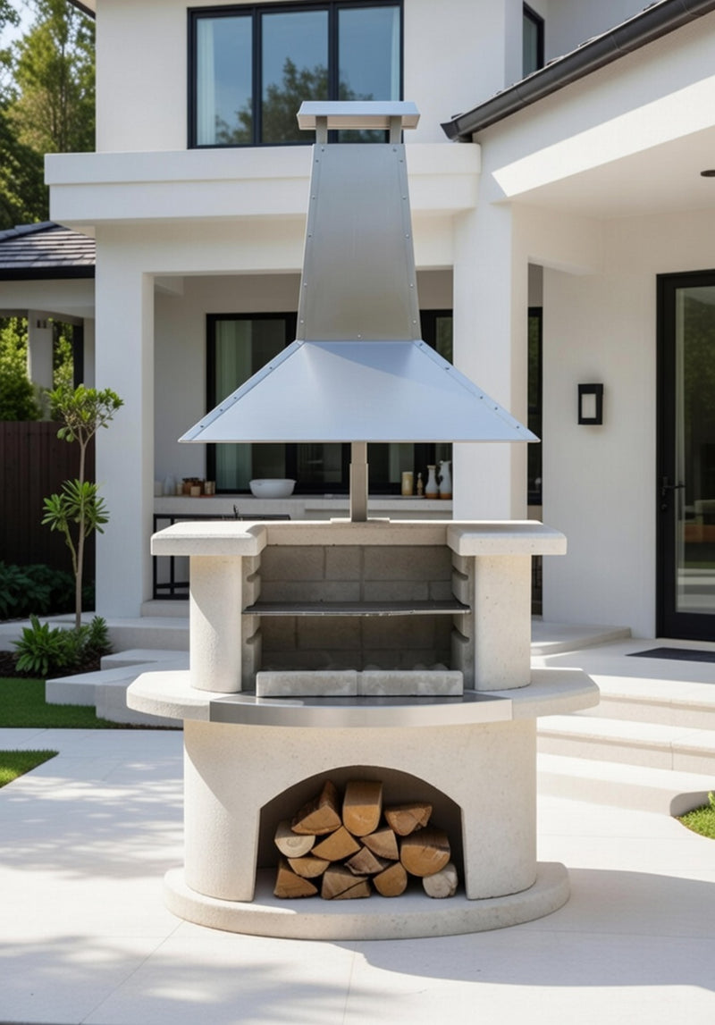 Buschbeck Venedig Masonry Barbecue with Stainless Steel Hood