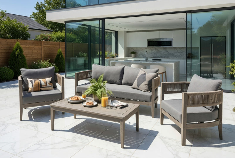Arden Rope Outdoor Lounge Set - Grey
