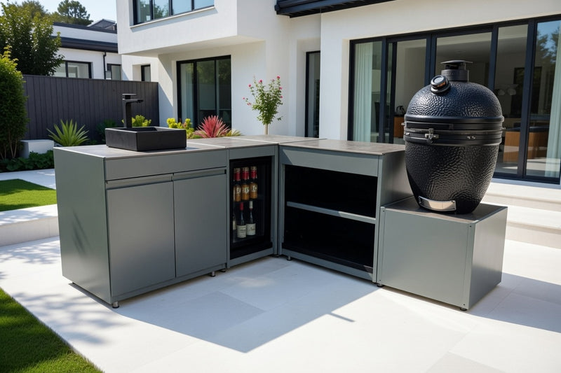 Vision Outdoor Kitchen Kamado, Fridge and Sink