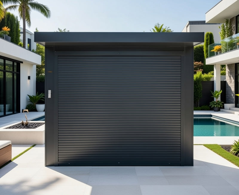 Grillandia Outdoor Kitchen Roll Cabana Gas BBQ, Fridge, and Sink  | 2.9M