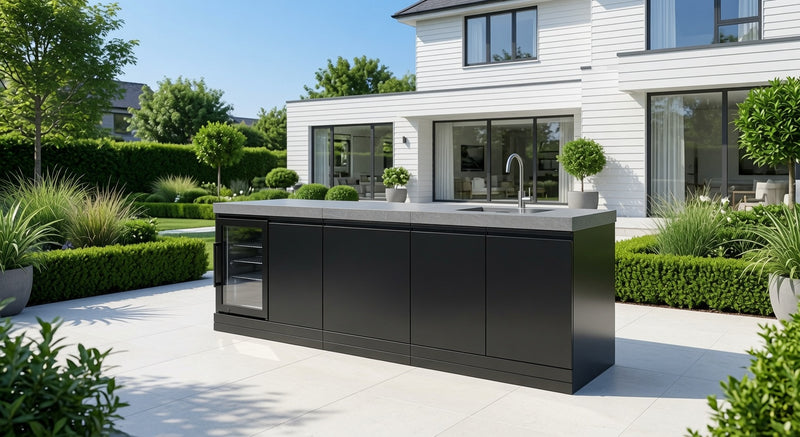 GrandPro Outdoor Fridge,Sink with Stone Worktop 242cm
