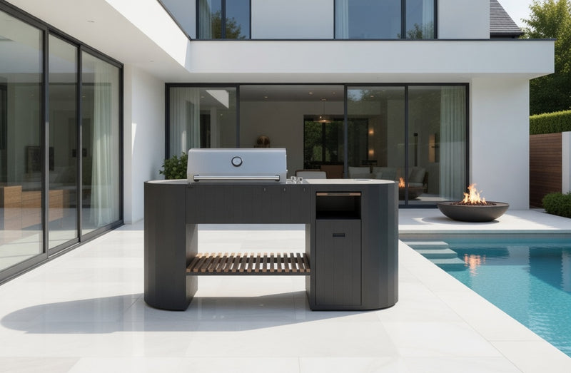 OVO Outdoor kitchens Paired with 3 Burner Gas BBQ and Gas Cabinet GM | 1.9M