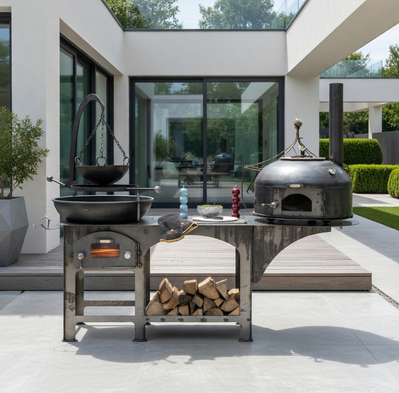 Complete Outdoor Kitchen with Dome Oven