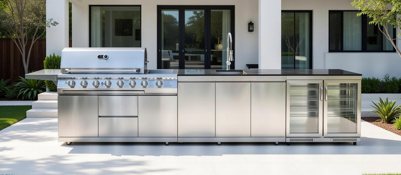 Whistler Outdoor Kitchen 6 Burner BBQ, Sink and Fridge | Oaksey | 4.2Meters